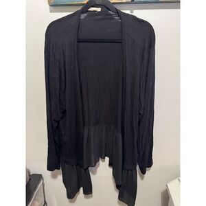 Pebble and Stone black open-front cardigan